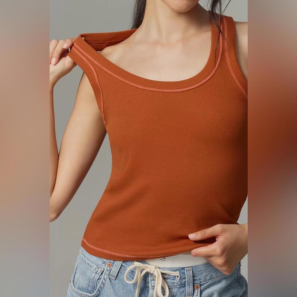 Pilcro Icon Scoop-Neck Tank Top - Picture 2 of 8
